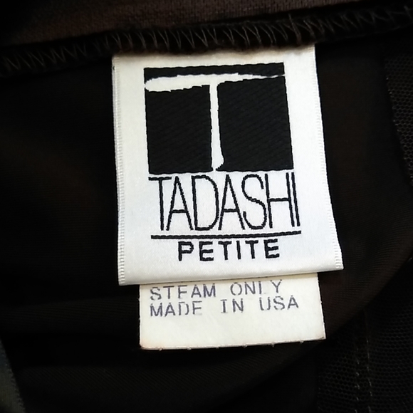 Tadashi Petite Embellished Brown Velvet Dress, Med - Picture 6 of 8